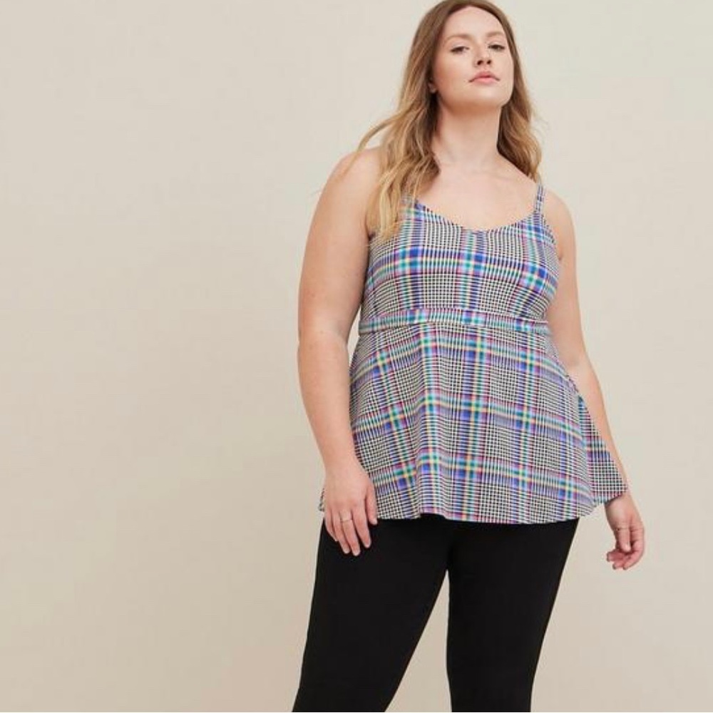 Torrid BABYDOLL FABRIC MIX SUPER SOFT AND POPLIN V-NECK CAMI